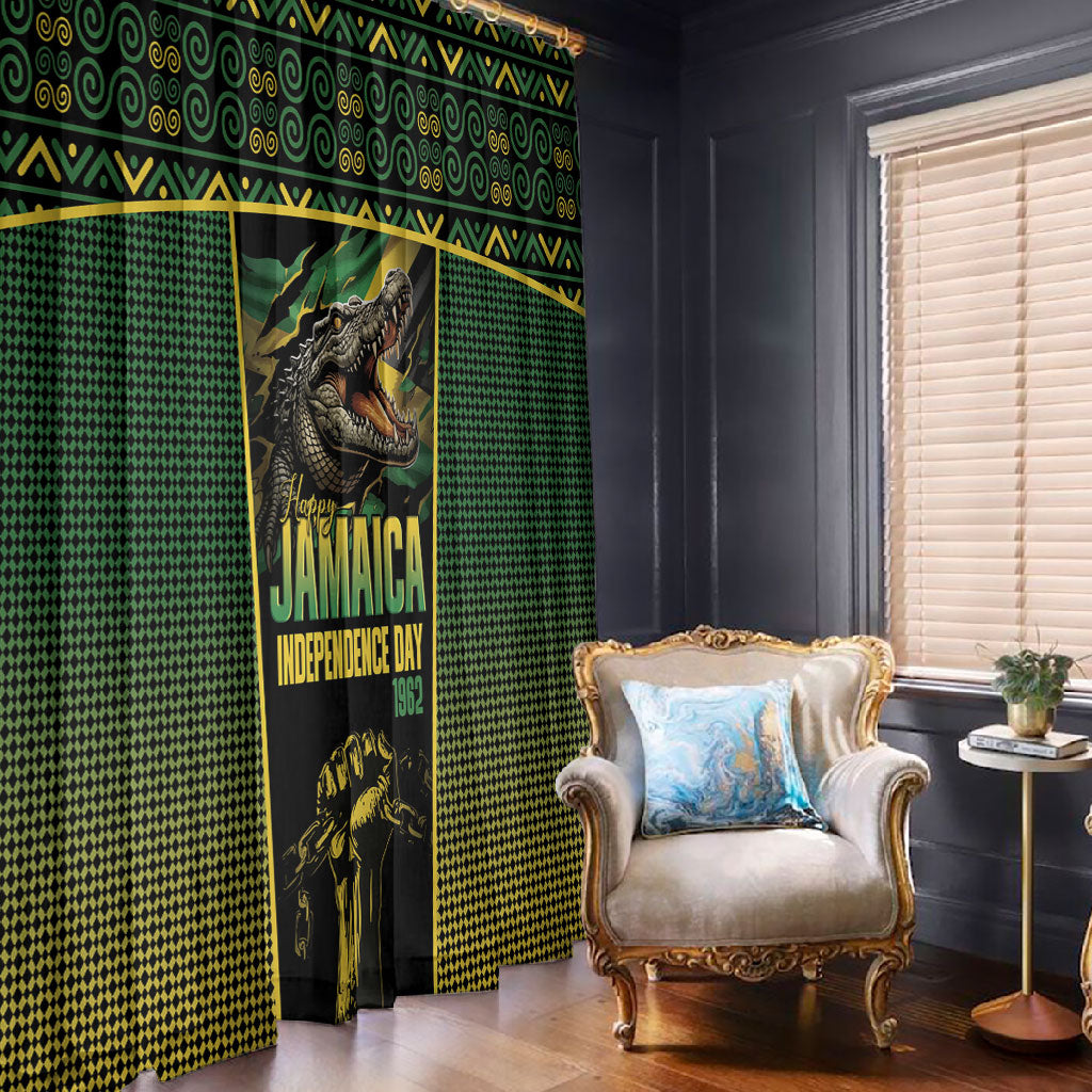Jamaica Independence Day Window Curtain Crocodile Broken Chain Freedom