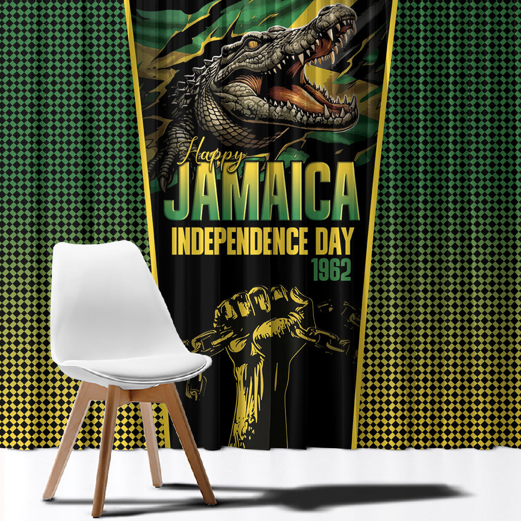 Jamaica Independence Day Window Curtain Crocodile Broken Chain Freedom