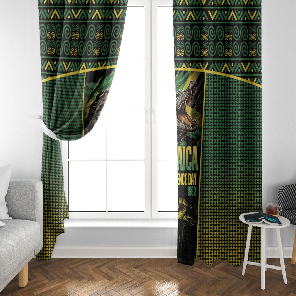 Jamaica Independence Day Window Curtain Crocodile Broken Chain Freedom