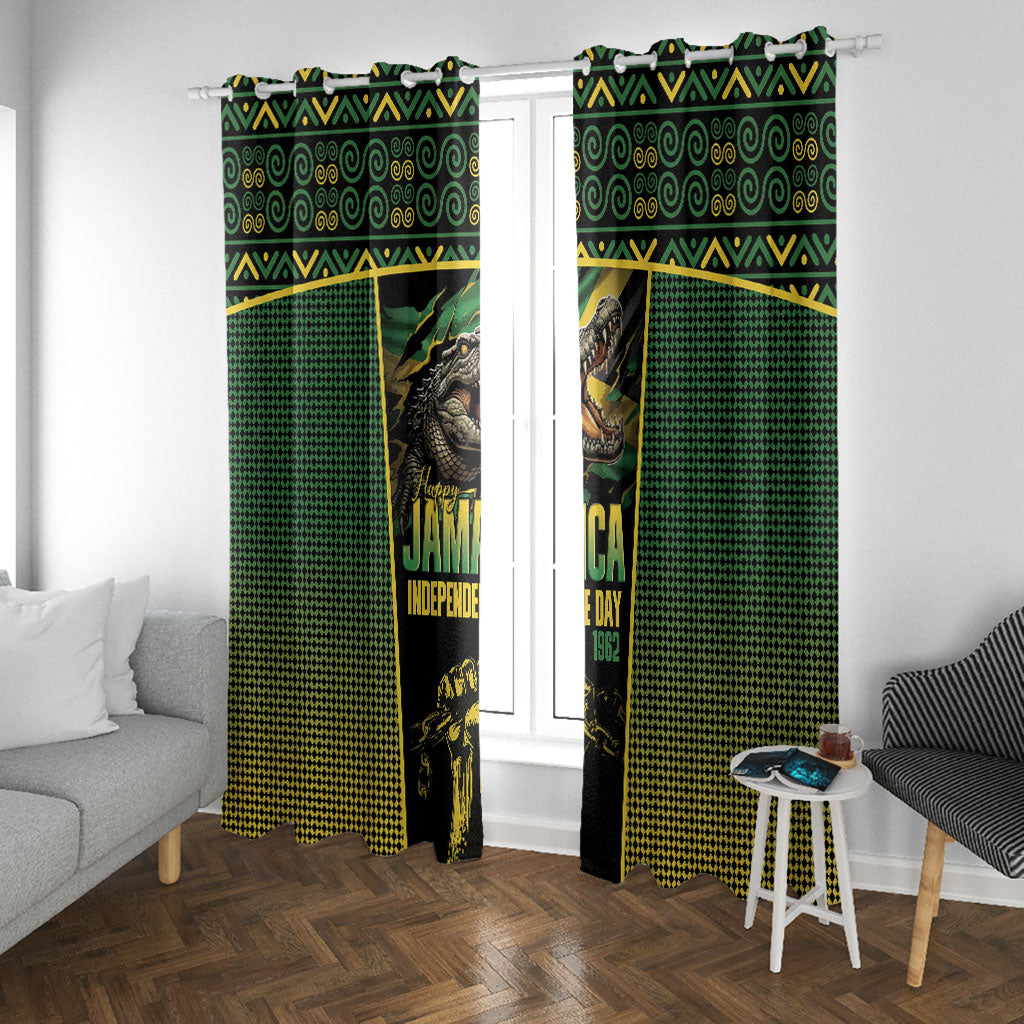 Jamaica Independence Day Window Curtain Crocodile Broken Chain Freedom