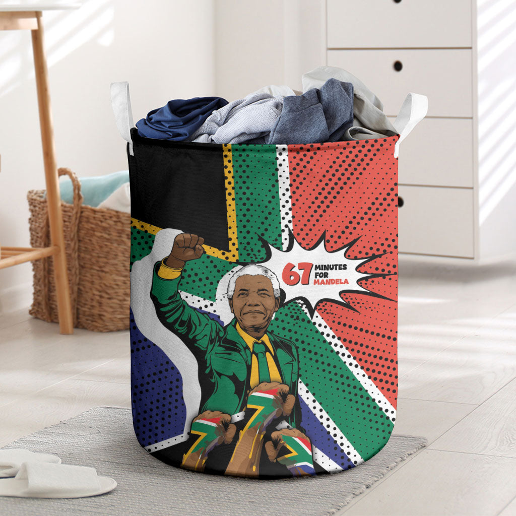 Nelson Mandela Birthday Laundry Basket 67 Minutes South Africa Flag Comic
