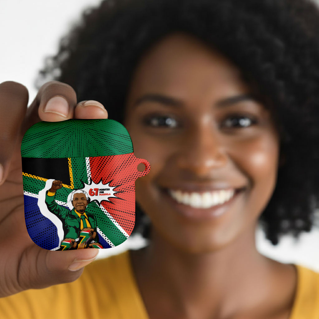 Nelson Mandela Birthday AirPods Case 67 Minutes South Africa Flag Comic