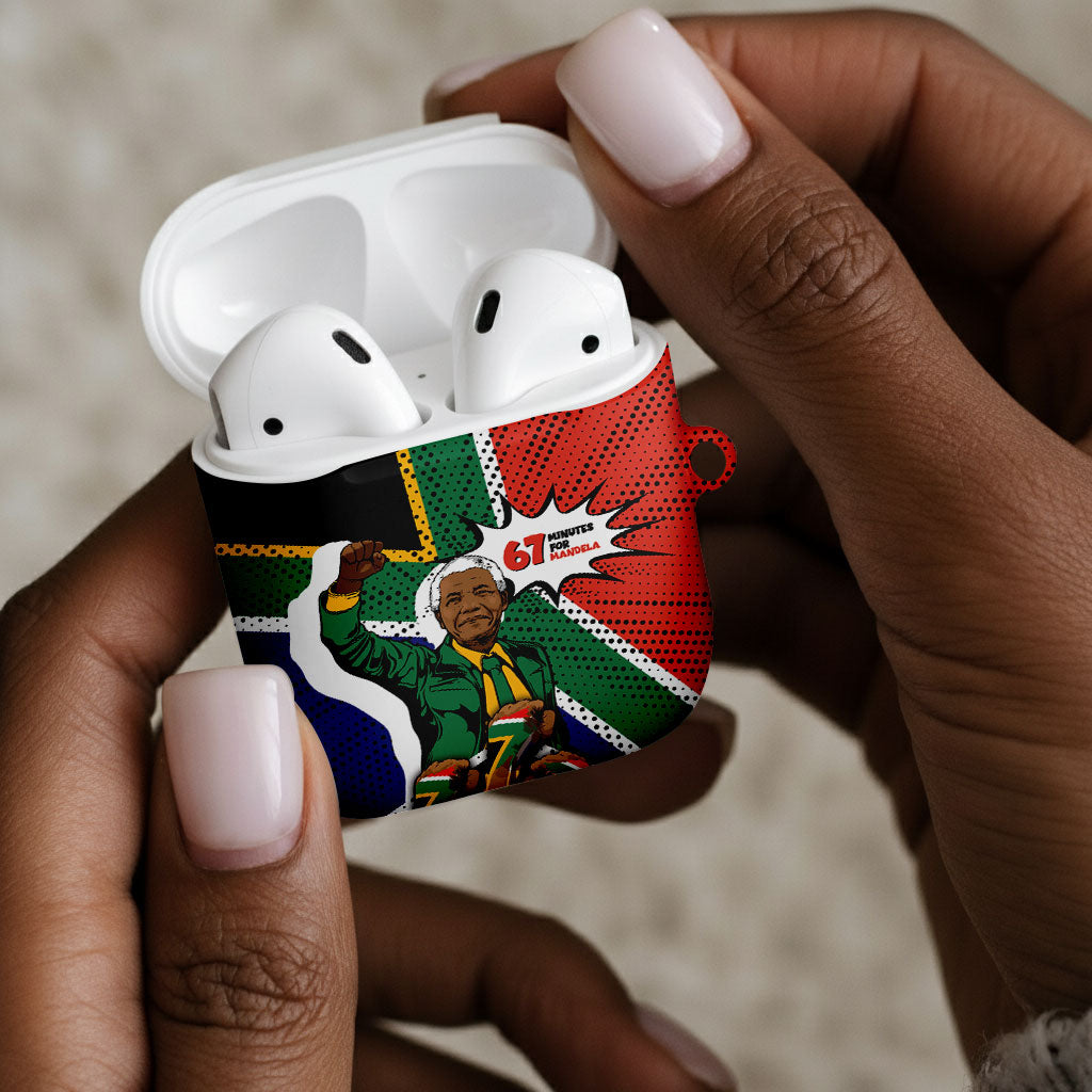 Nelson Mandela Birthday AirPods Case 67 Minutes South Africa Flag Comic
