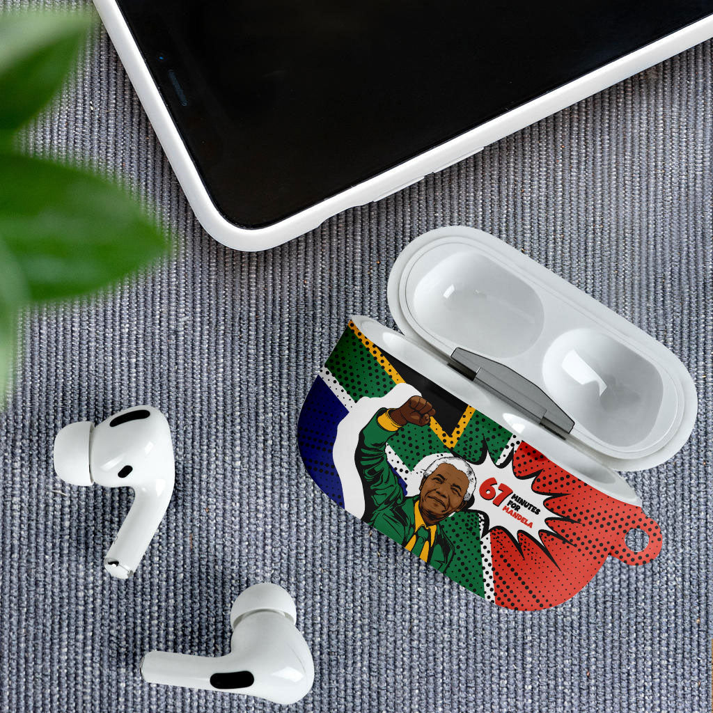 Nelson Mandela Birthday AirPods Case 67 Minutes South Africa Flag Comic