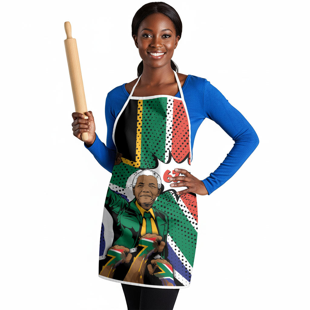 Nelson Mandela Birthday Apron 67 Minutes South Africa Flag Comic