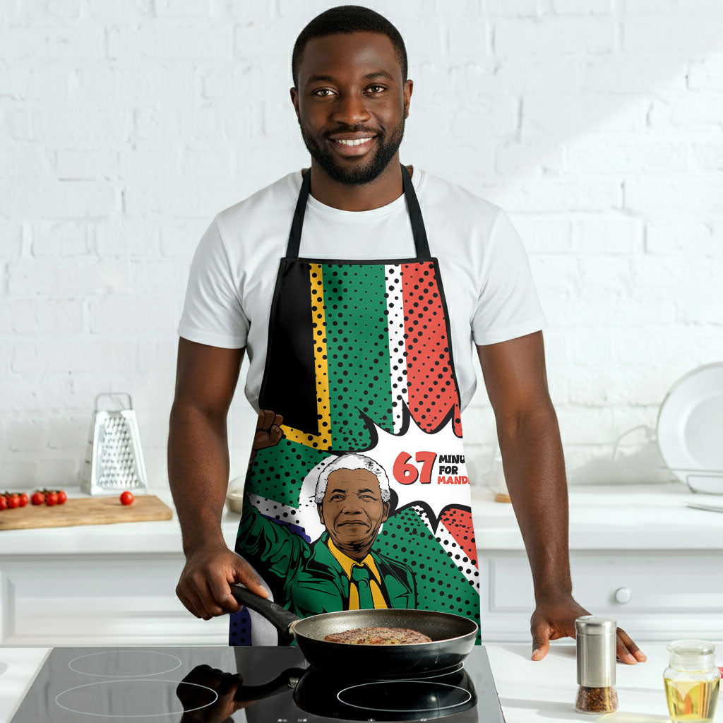 Nelson Mandela Birthday Apron 67 Minutes South Africa Flag Comic