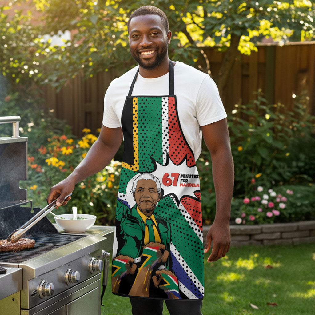Nelson Mandela Birthday Apron 67 Minutes South Africa Flag Comic