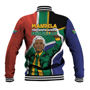 Nelson Mandela Birthday Baseball Jacket 67 Minutes South Africa Flag Comic