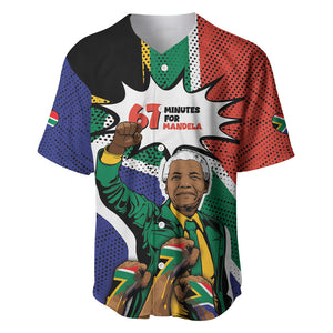 Nelson Mandela Birthday Baseball Jersey 67 Minutes South Africa Flag Comic