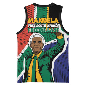 Nelson Mandela Birthday Basketball Jersey 67 Minutes South Africa Flag Comic