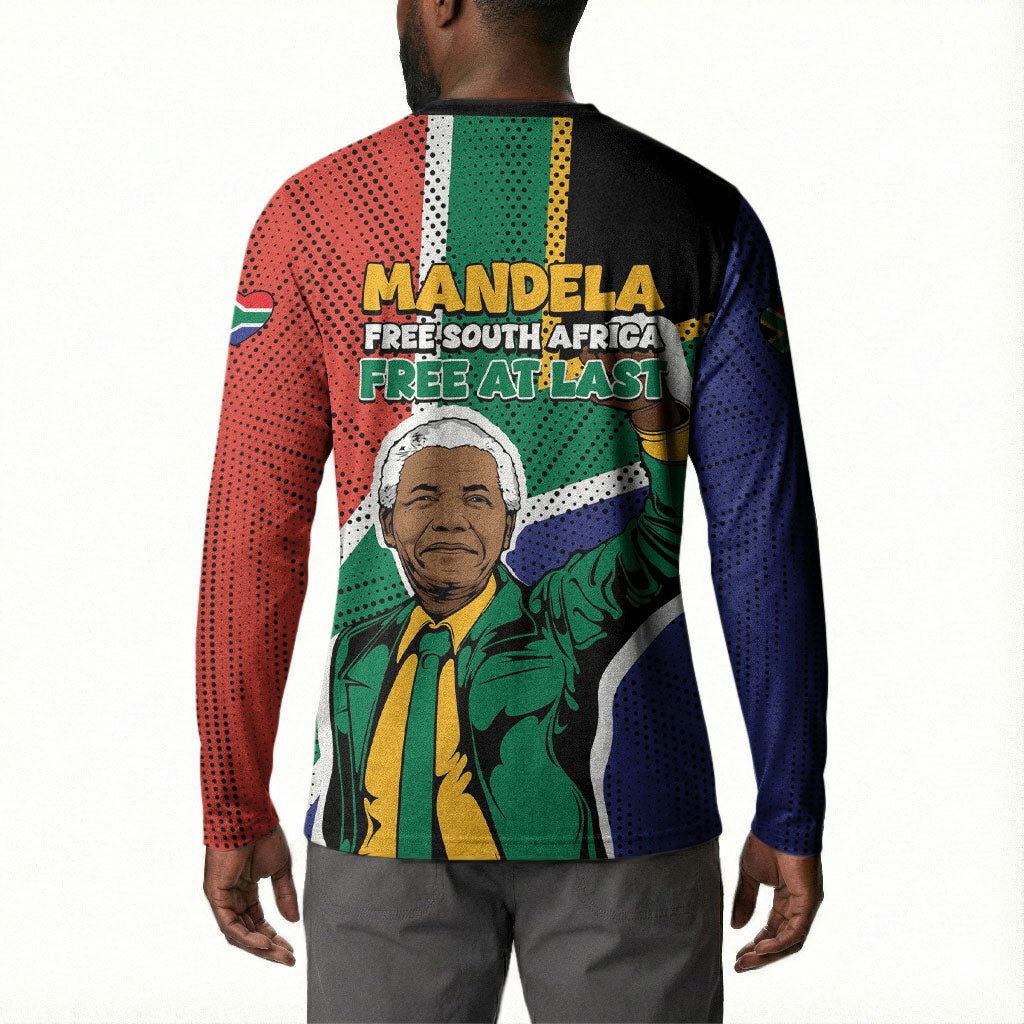 Nelson Mandela Birthday Button Sweatshirt 67 Minutes South Africa Flag Comic