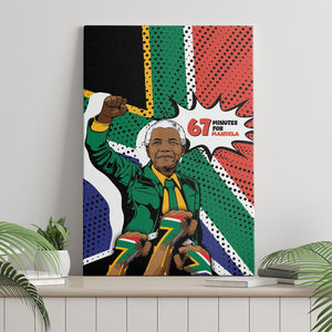 Nelson Mandela Birthday Canvas Wall Art 67 Minutes South Africa Flag Comic