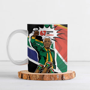Nelson Mandela Birthday Ceramic Mug 67 Minutes South Africa Flag Comic