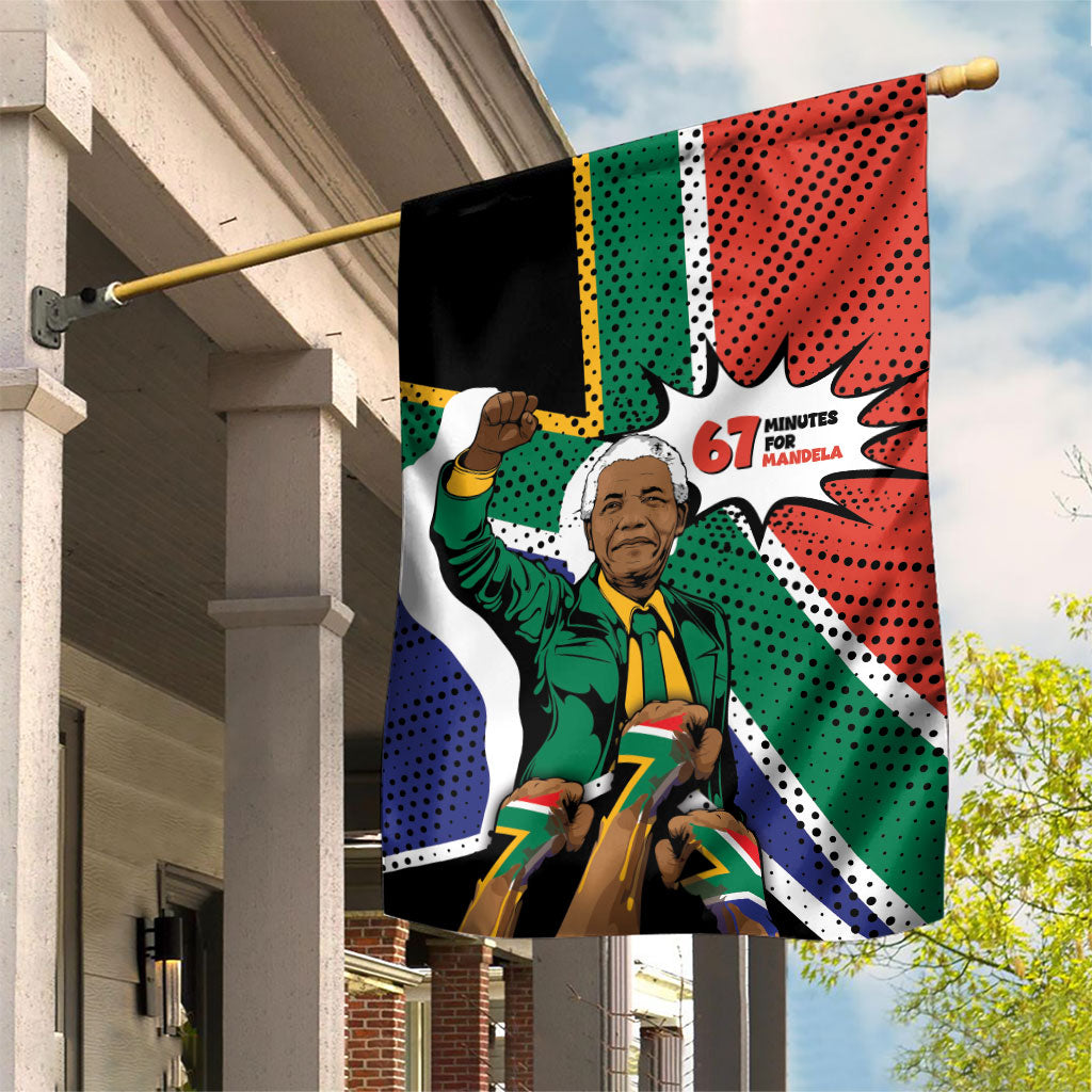 Nelson Mandela Birthday Garden Flag 67 Minutes South Africa Flag Comic