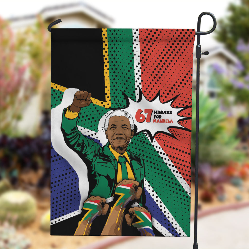 Nelson Mandela Birthday Garden Flag 67 Minutes South Africa Flag Comic