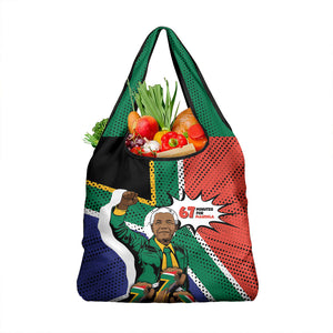 Nelson Mandela Birthday Grocery Bag 67 Minutes South Africa Flag Comic