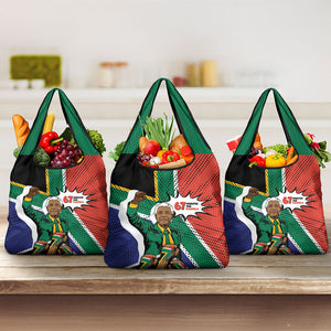 Nelson Mandela Birthday Grocery Bag 67 Minutes South Africa Flag Comic