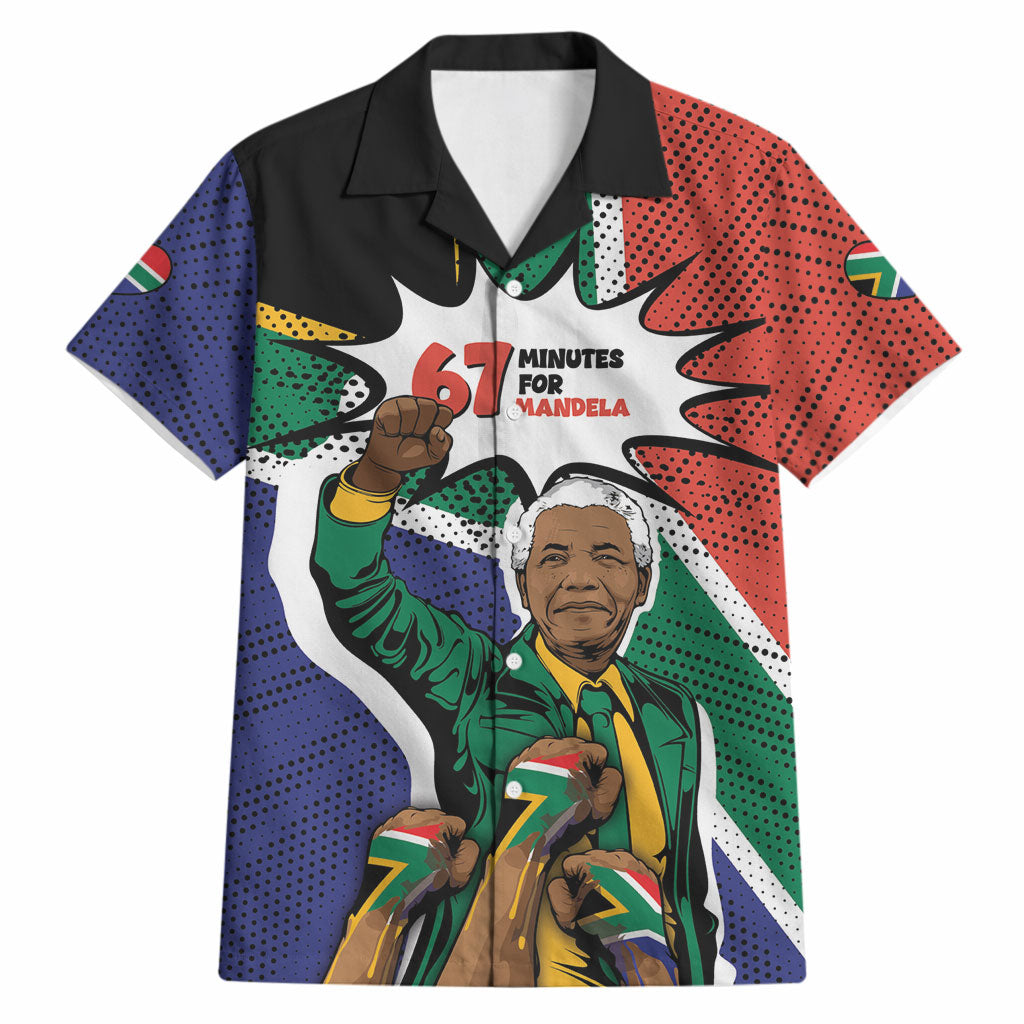 Nelson Mandela Birthday Hawaiian Shirt 67 Minutes South Africa Flag Comic