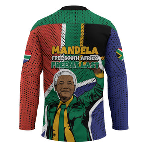 Nelson Mandela Birthday Hockey Jersey 67 Minutes South Africa Flag Comic