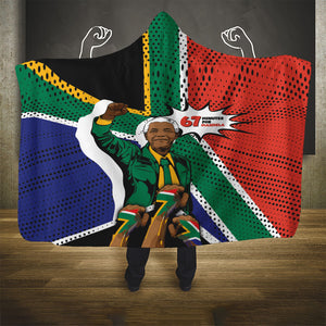 Nelson Mandela Birthday Hooded Blanket 67 Minutes South Africa Flag Comic