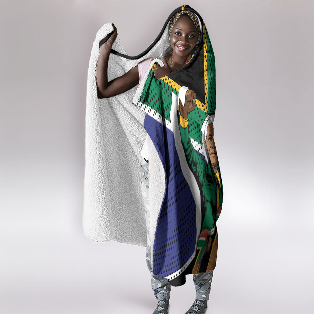 Nelson Mandela Birthday Hooded Blanket 67 Minutes South Africa Flag Comic