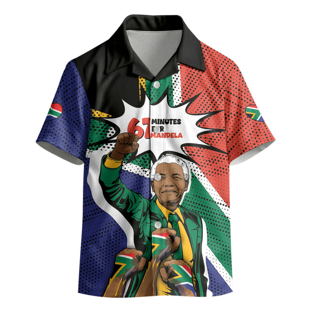 Nelson Mandela Birthday Kid Hawaiian Shirt 67 Minutes South Africa Flag Comic