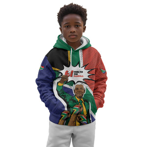 Nelson Mandela Birthday Kid Hoodie 67 Minutes South Africa Flag Comic