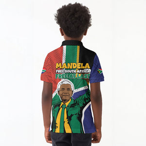 Nelson Mandela Birthday Kid Polo Shirt 67 Minutes South Africa Flag Comic