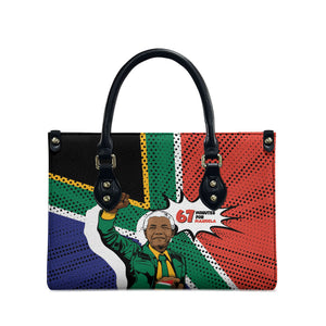 Nelson Mandela Birthday Leather Bag 67 Minutes South Africa Flag Comic
