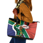 Nelson Mandela Birthday Leather Tote Bag 67 Minutes South Africa Flag Comic