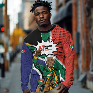 Nelson Mandela Birthday Long Sleeve Shirt 67 Minutes South Africa Flag Comic