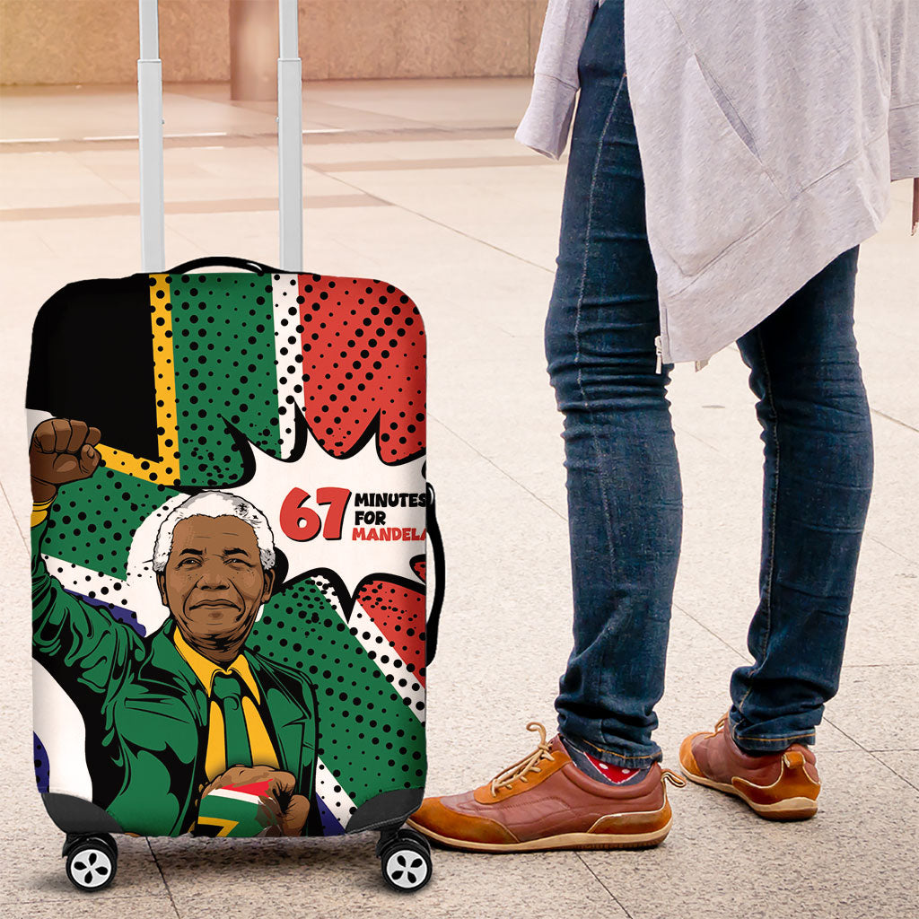 Nelson Mandela Birthday Luggage Cover 67 Minutes South Africa Flag Comic