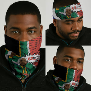 Nelson Mandela Birthday Neck Gaiter 67 Minutes South Africa Flag Comic