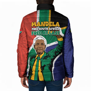 Nelson Mandela Birthday Padded Jacket 67 Minutes South Africa Flag Comic