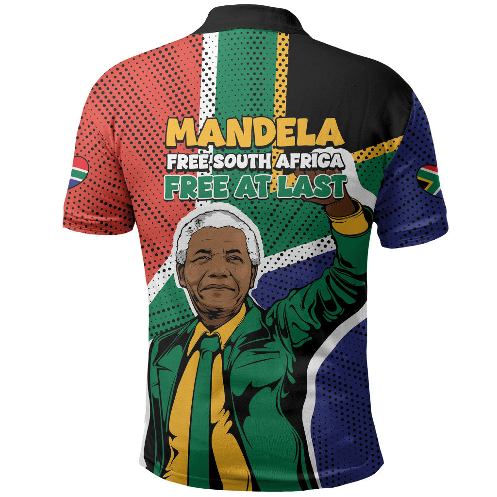 Nelson Mandela Birthday Polo Shirt 67 Minutes South Africa Flag Comic