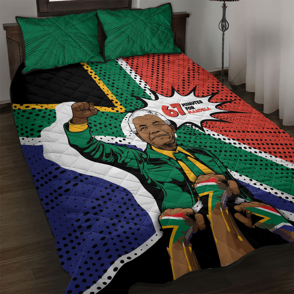 Nelson Mandela Birthday Quilt Bed Set 67 Minutes South Africa Flag Comic