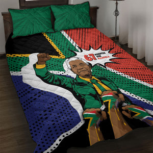 Nelson Mandela Birthday Quilt Bed Set 67 Minutes South Africa Flag Comic