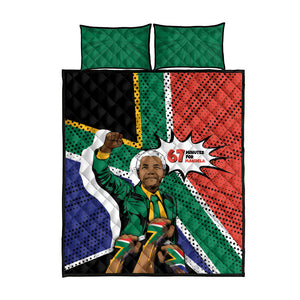 Nelson Mandela Birthday Quilt Bed Set 67 Minutes South Africa Flag Comic