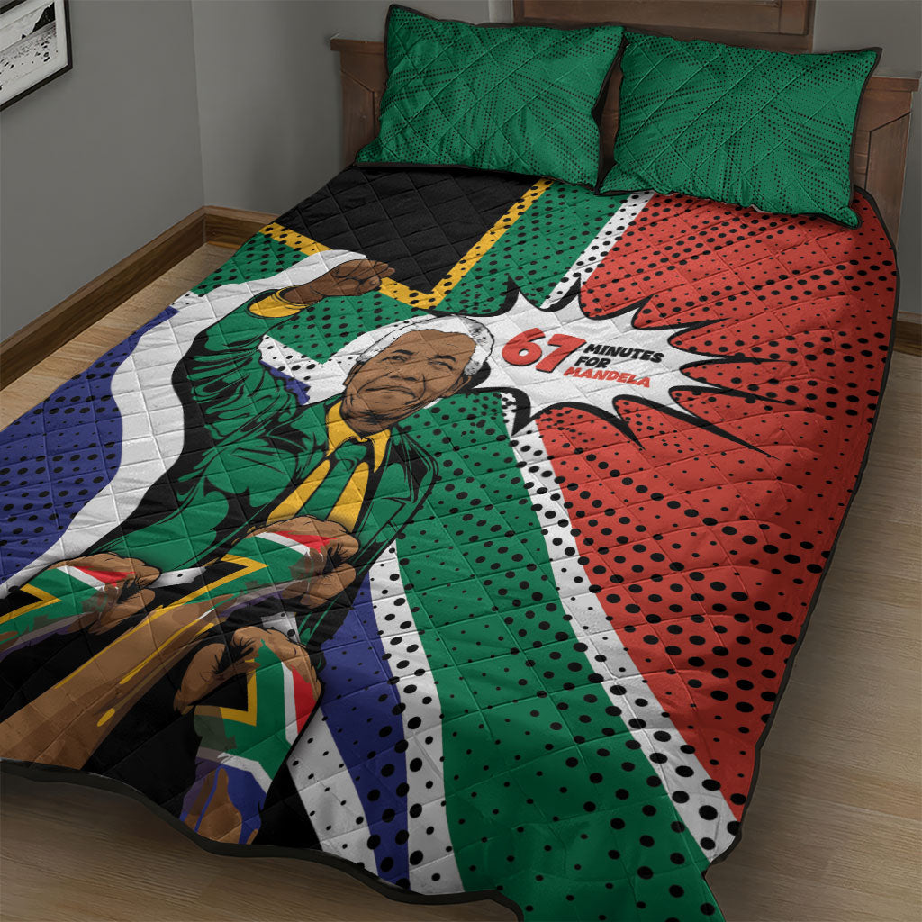 Nelson Mandela Birthday Quilt Bed Set 67 Minutes South Africa Flag Comic