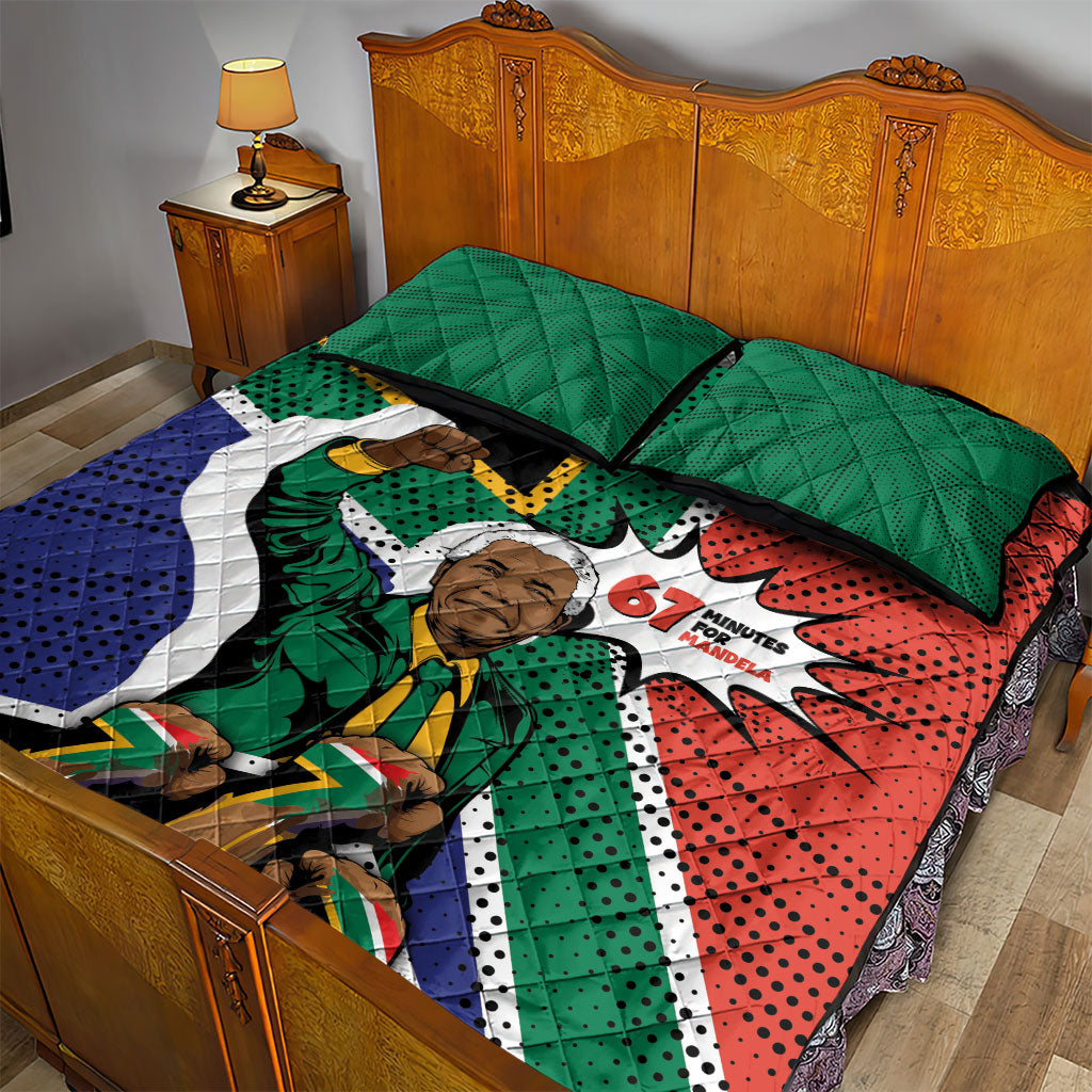 Nelson Mandela Birthday Quilt Bed Set 67 Minutes South Africa Flag Comic