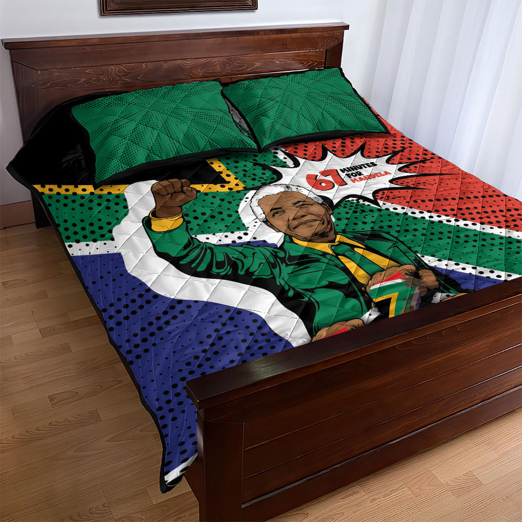 Nelson Mandela Birthday Quilt Bed Set 67 Minutes South Africa Flag Comic
