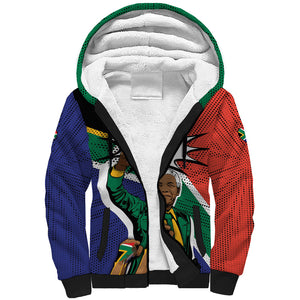 Nelson Mandela Birthday Sherpa Hoodie 67 Minutes South Africa Flag Comic