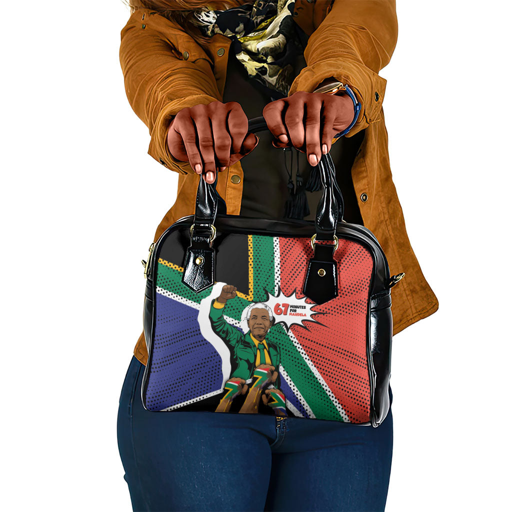 Nelson Mandela Birthday Shoulder Handbag 67 Minutes South Africa Flag Comic