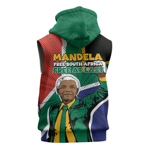 Nelson Mandela Birthday Sleeveless Hoodie 67 Minutes South Africa Flag Comic