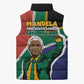 Nelson Mandela Birthday Sleeveless Puffer Jacket 67 Minutes South Africa Flag Comic