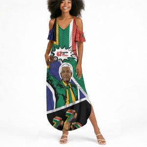 Nelson Mandela Birthday Summer Maxi Dress 67 Minutes South Africa Flag Comic