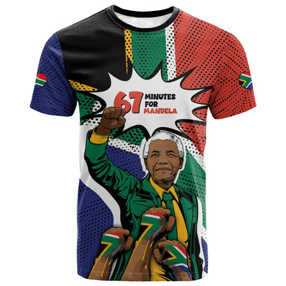 Nelson Mandela Birthday T shirt 67 Minutes South Africa Flag Comic