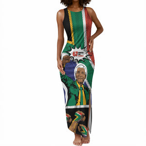 Nelson Mandela Birthday Tank Maxi Dress 67 Minutes South Africa Flag Comic