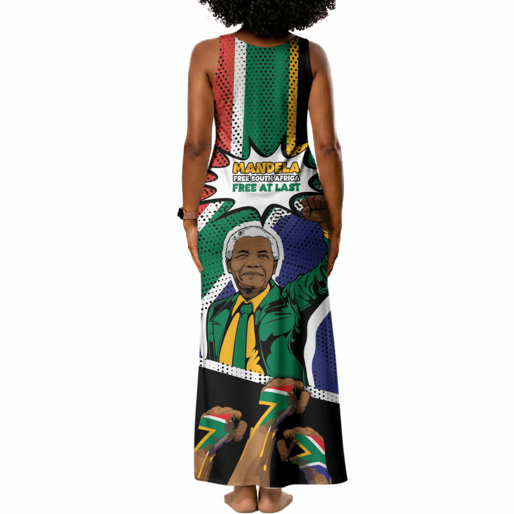 Nelson Mandela Birthday Tank Maxi Dress 67 Minutes South Africa Flag Comic