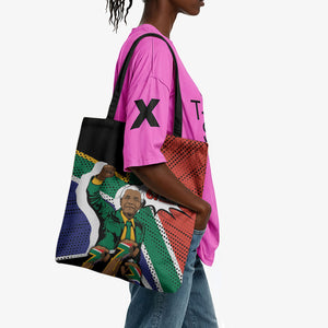 Nelson Mandela Birthday Tote Bag 67 Minutes South Africa Flag Comic